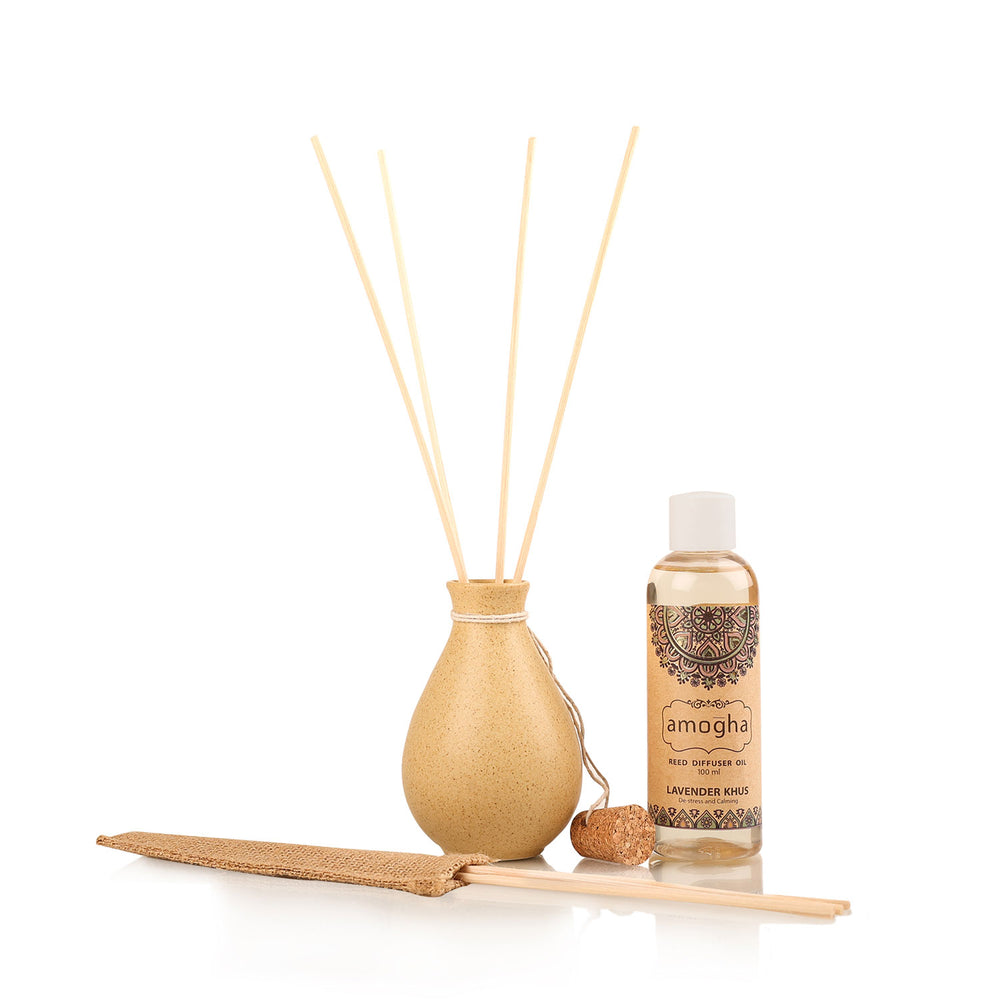 IRIS Amogha Lavender Khus Reed Diffuser Set