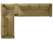 Infinia 3+2+1 Seater Leatherette Sofa Set with Right Corner Sofa- Beige