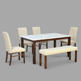 Roxbury 1+4+Bench Dining Kit (Oak)