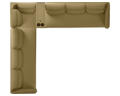 Infinia 3+3+1 Seater Leatherette Sofa Set with Right Corner Sofa and Rectangle Console- Beige