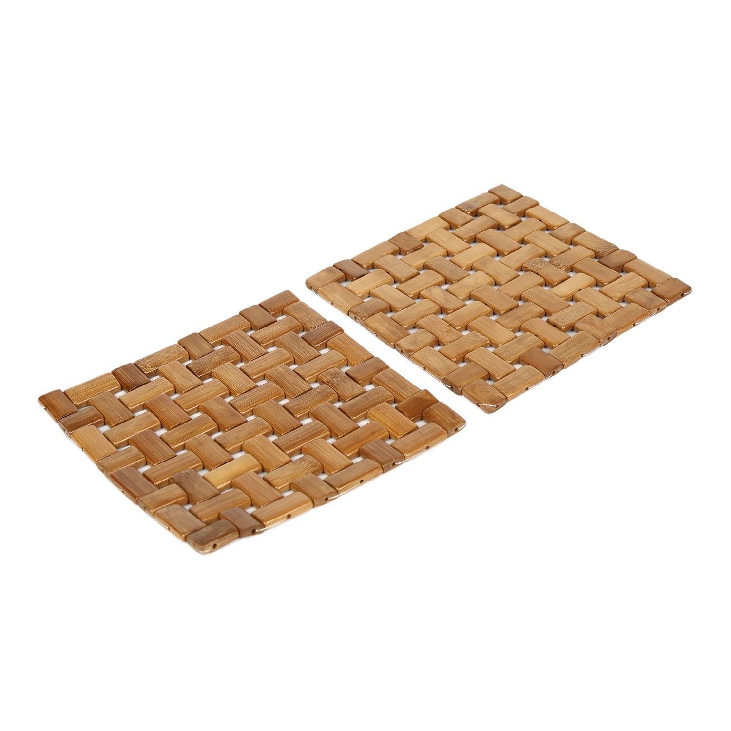Criss Cross Bamboo Trivet Set of 2- Brown