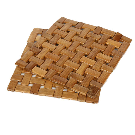 Criss Cross Bamboo Trivet Set of 2- Brown