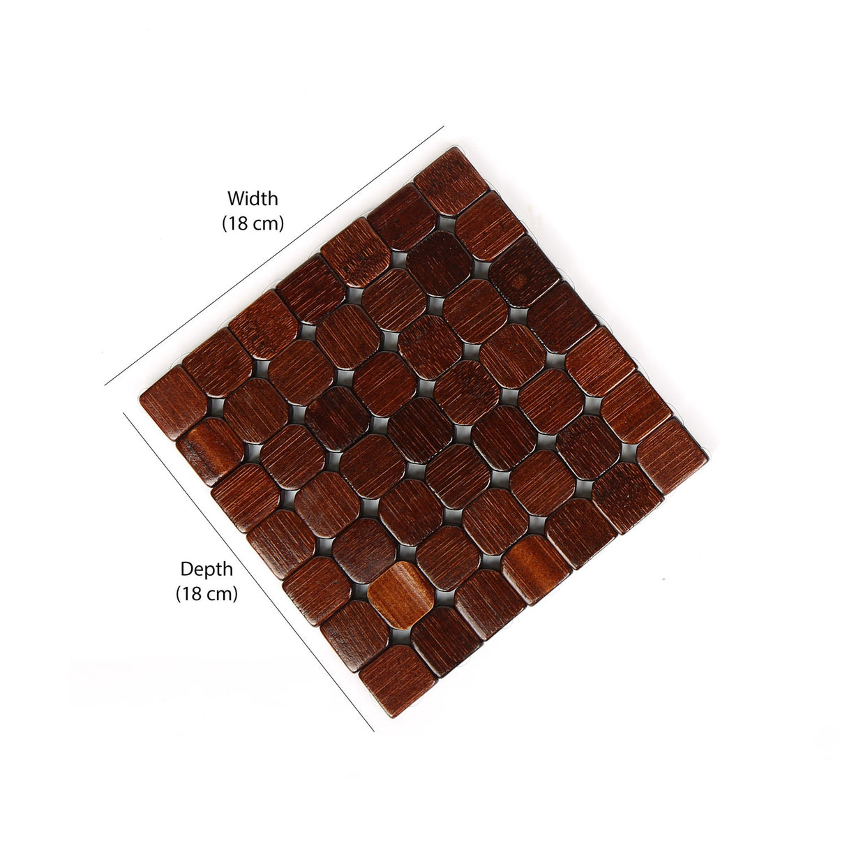 Checkered Bamboo Trivet Set of 2- Brown