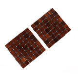 Checkered Bamboo Trivet Set of 2- Brown