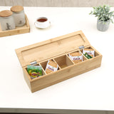 Five Sectional Bamboo Tea Box (Light Brown)
