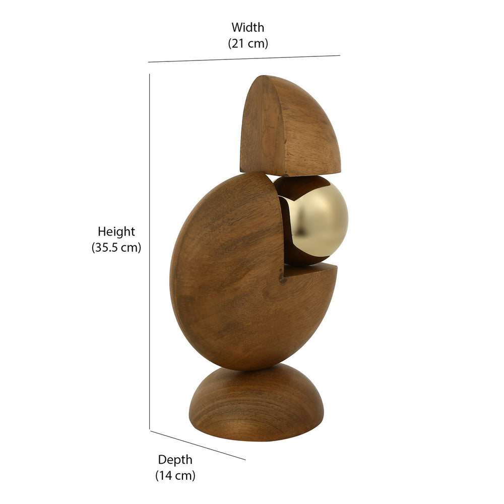 Abstract Table Decor Showpiece (Gold & Brown)