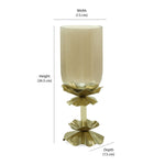 Decorative Floral Metal Candle Holder (Large, Gold)