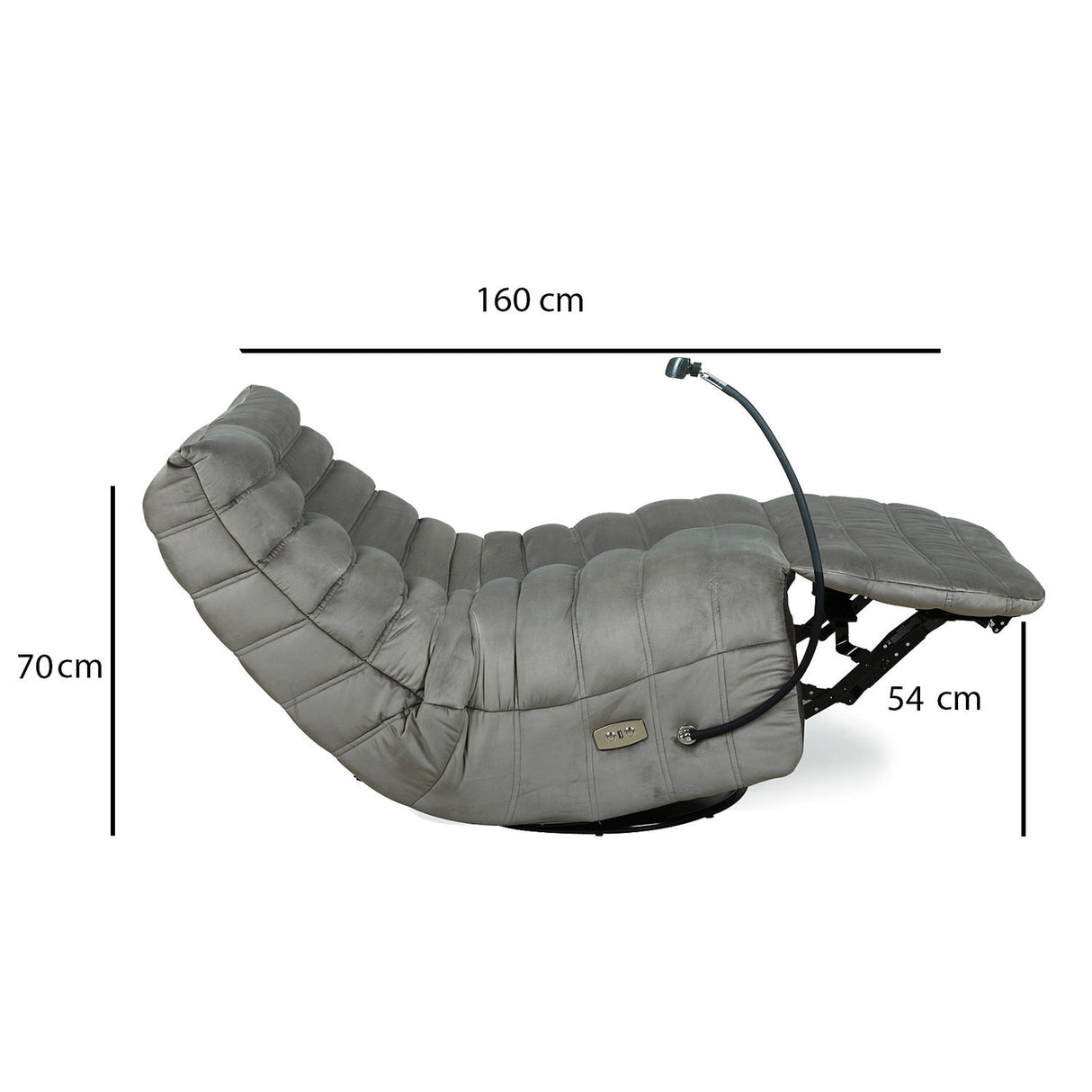 Adore 1 Seater Rocker & Swivel Electric Recliner (Grey)