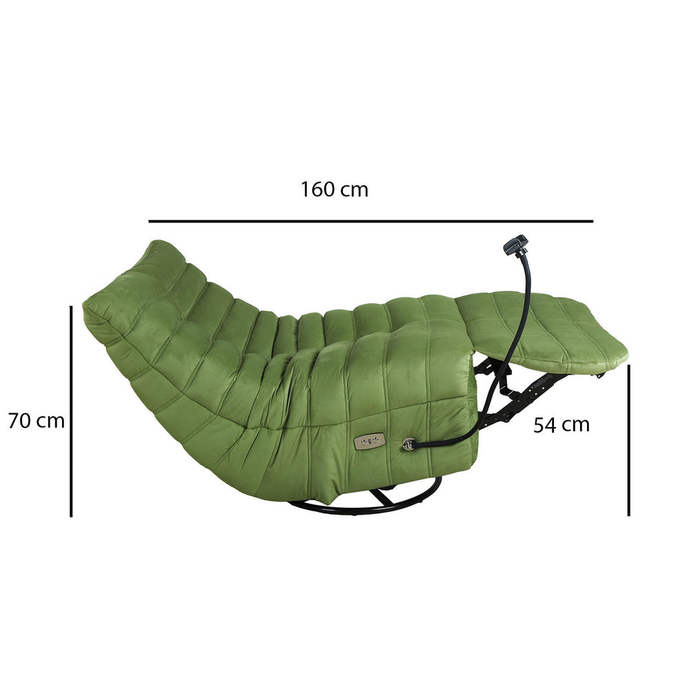 Adore 1 Seater Rocker & Swivel Electric Recliner- Olive