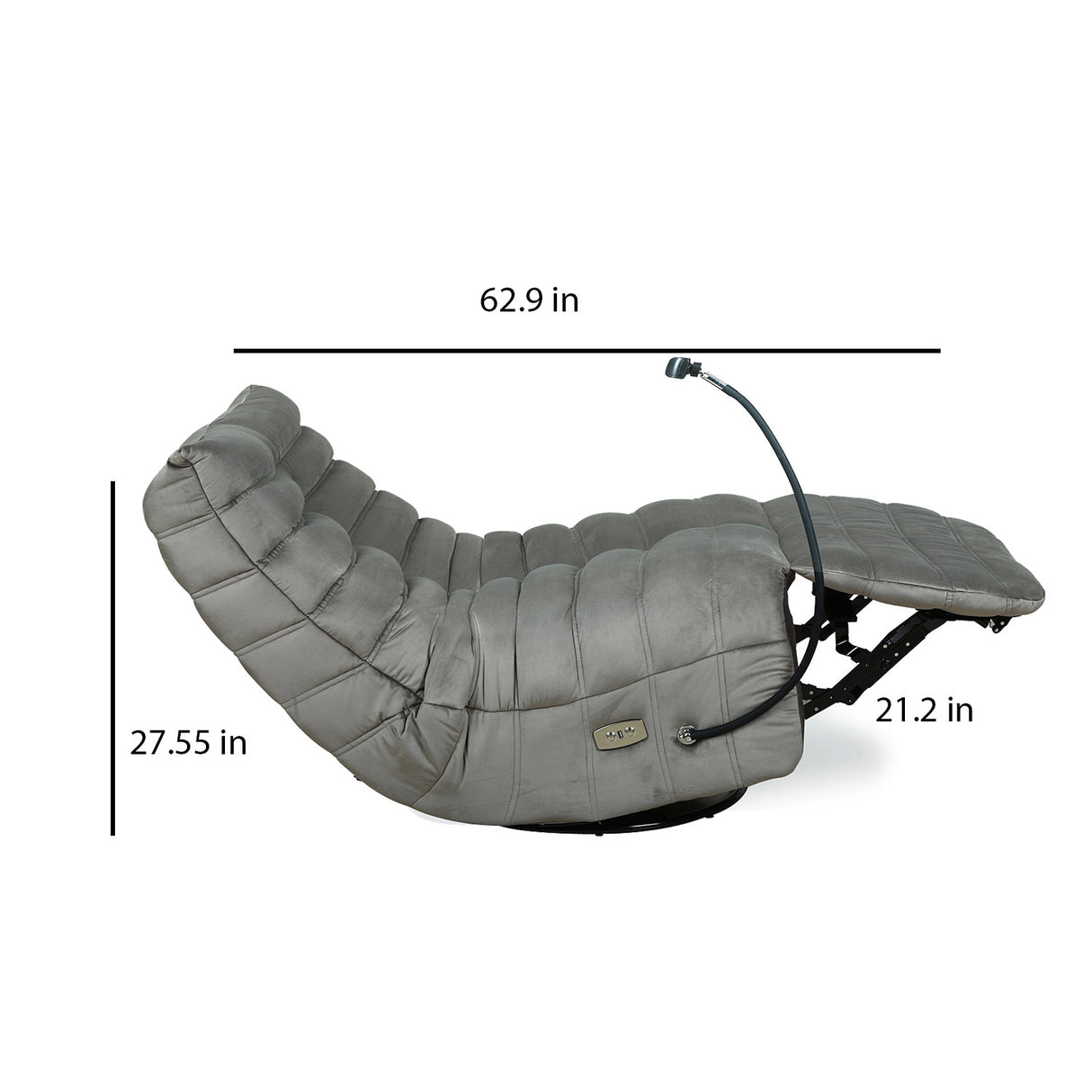 Adore 1 Seater Rocker & Swivel Electric Recliner (Grey)