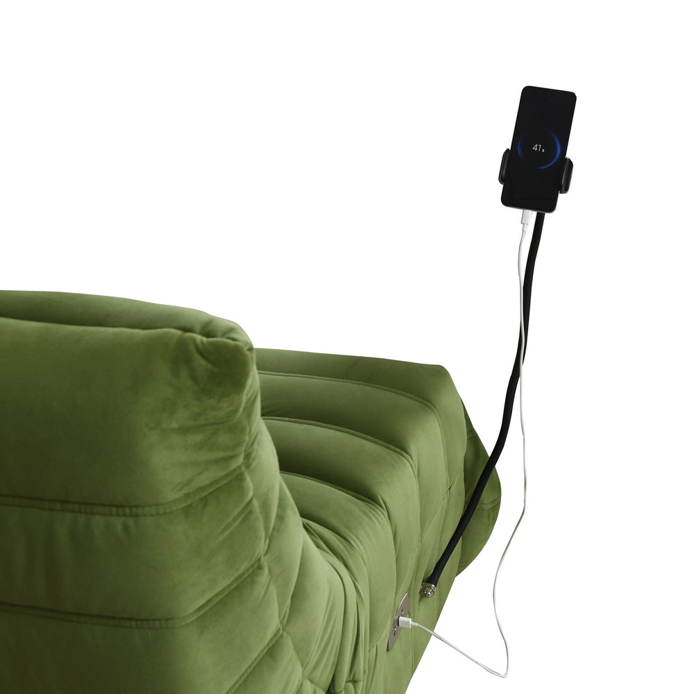 Adore 1 Seater Rocker & Swivel Electric Recliner- Olive