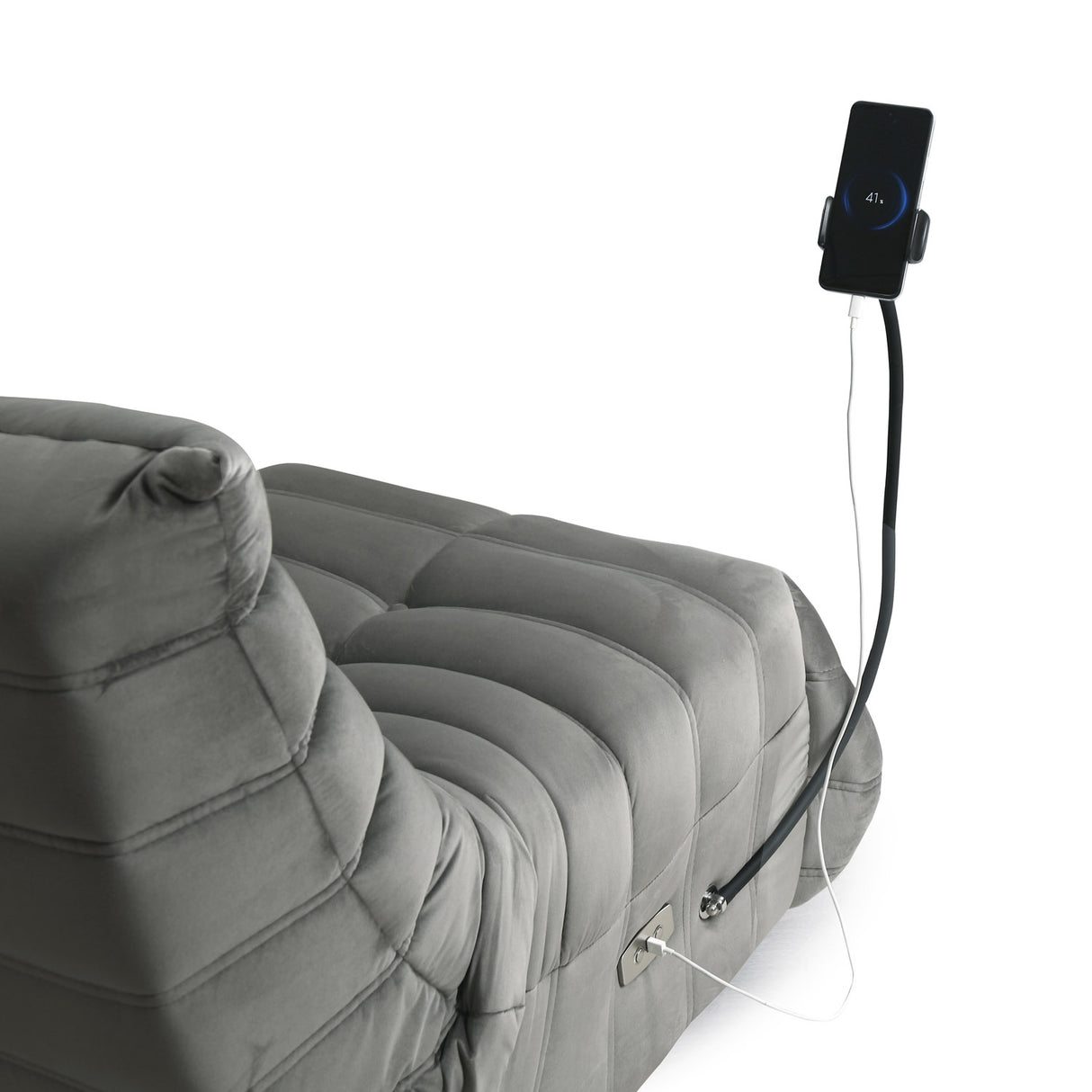 Adore 1 Seater Rocker & Swivel Electric Recliner (Grey)