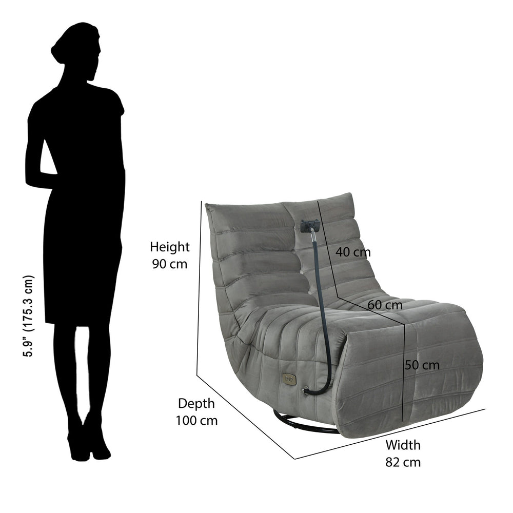 Adore 1 Seater Rocker & Swivel Electric Recliner- Grey
