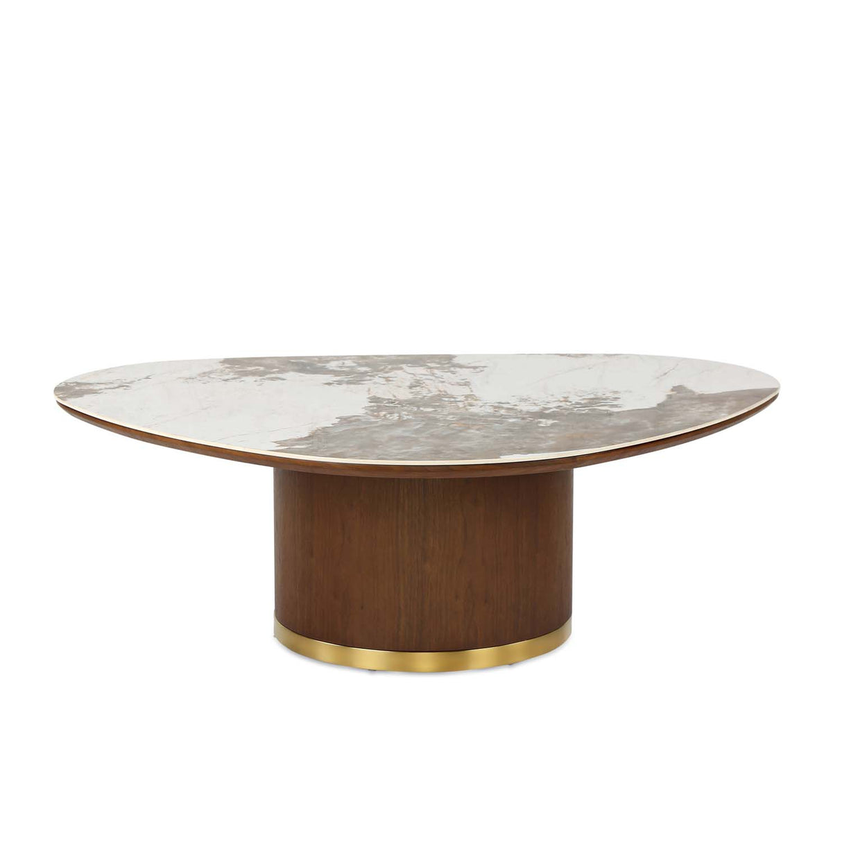 Empera Sintered Top Center Table (Walnut & Beige)