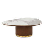 Empera Sintered Top Center Table (Walnut & Beige)