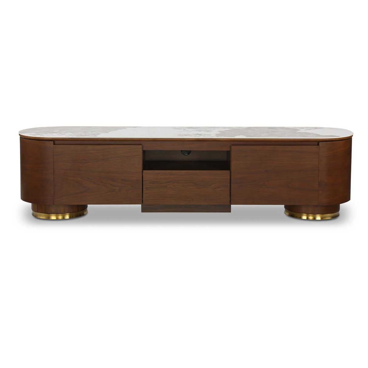 Empera Sintered Top TV Unit (Walnut & Beige)