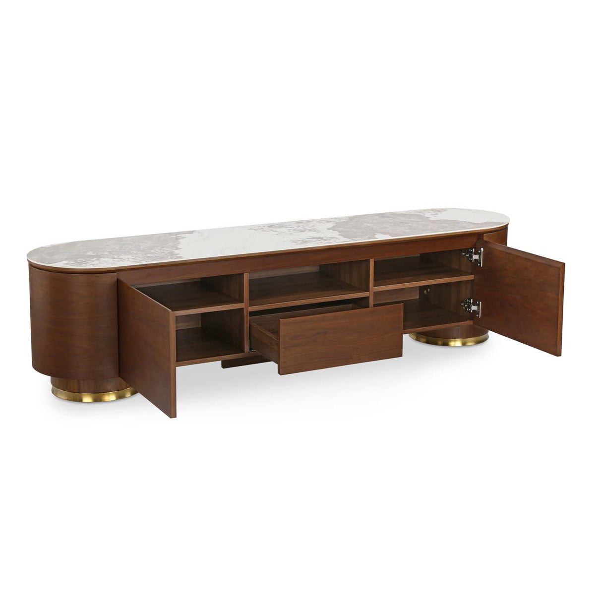 Empera Sintered Top TV Unit (Walnut & Beige)