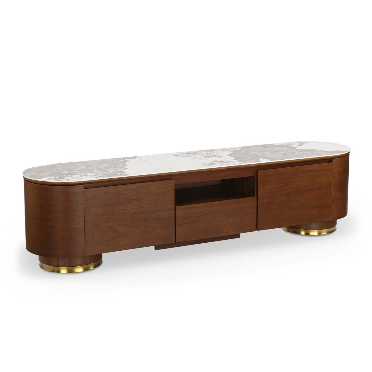 Empera Sintered Top TV Unit (Walnut & Beige)
