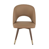 Empera 6 Seater Round Dining Set- Beige & Walnut