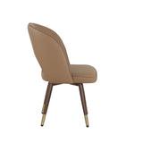 Empera 6 Seater Round Dining Set- Beige & Walnut
