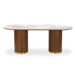 Empera Sintered Top 6 Seater Dining Table (Walnut & Beige)
