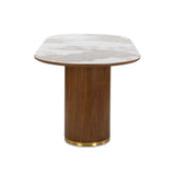 Empera Sintered Top 6 Seater Dining Table (Walnut & Beige)