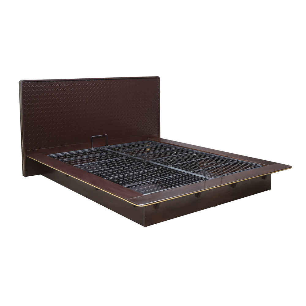 Triton King Bed with Hydraulic Storage (Cocoa Brown)