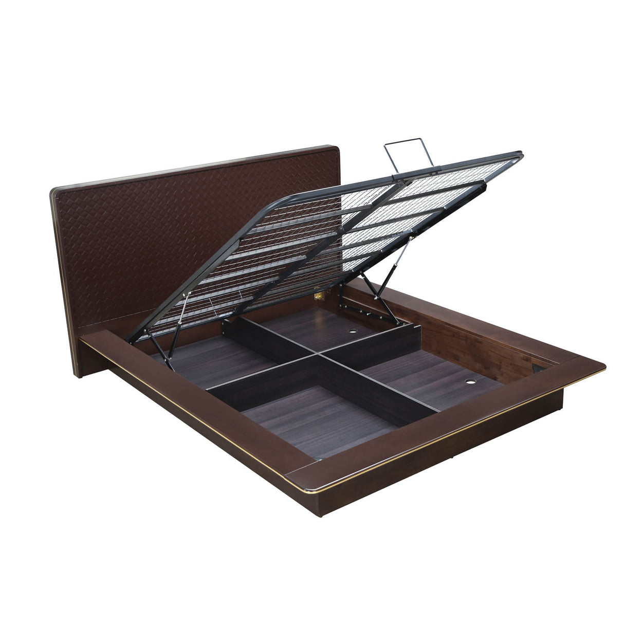 Triton Queen Bed with Hydraulic Storage (Cocoa Brown)