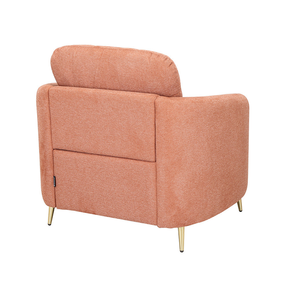 Arch 1 Seater Fabric Sofa- Rust