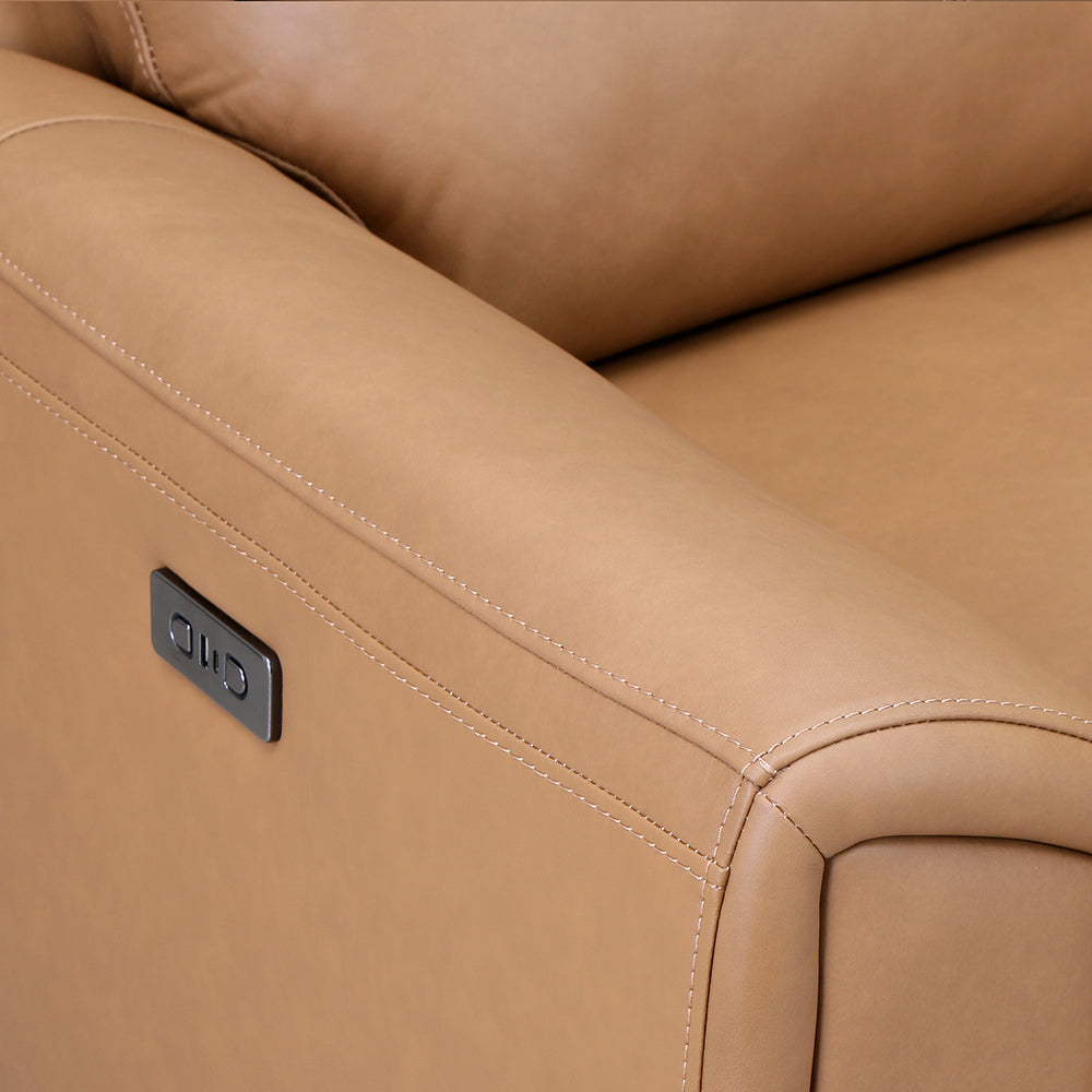Venosa 1 Seater Electric Recliner Sofa- Tan