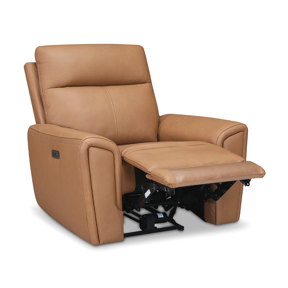 Venosa 1 Seater Electric Recliner Sofa- Tan