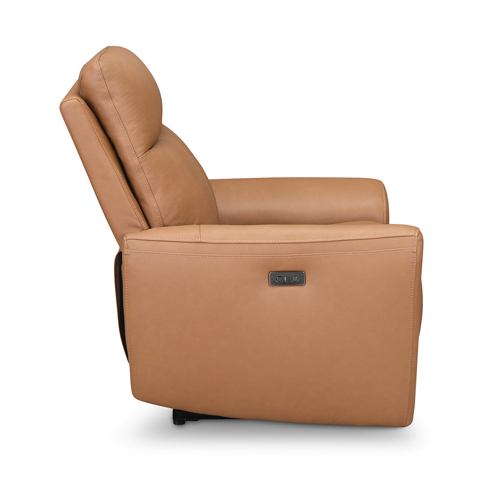 Venosa 1 Seater Electric Recliner Sofa- Tan