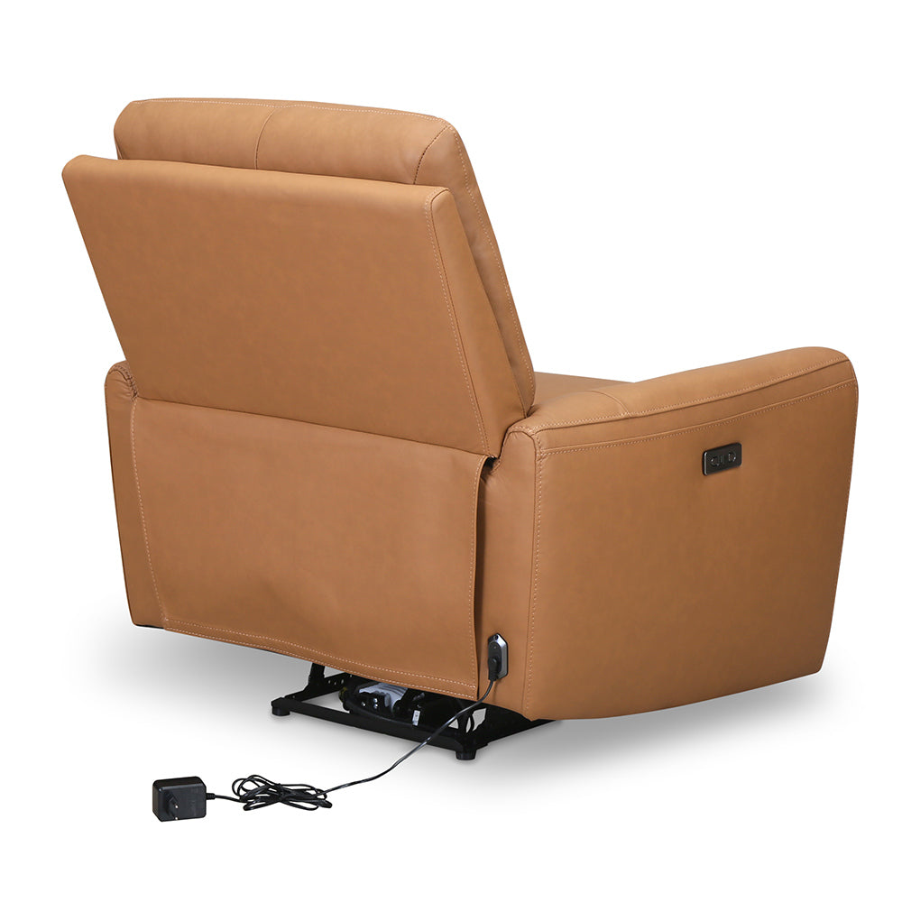 Venosa 1 Seater Electric Recliner Sofa- Tan