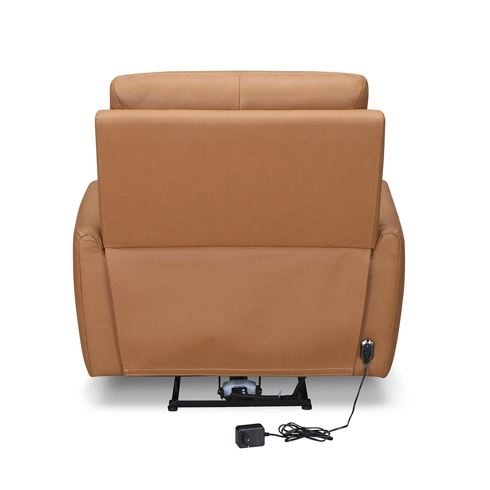 Venosa 1 Seater Electric Recliner Sofa- Tan