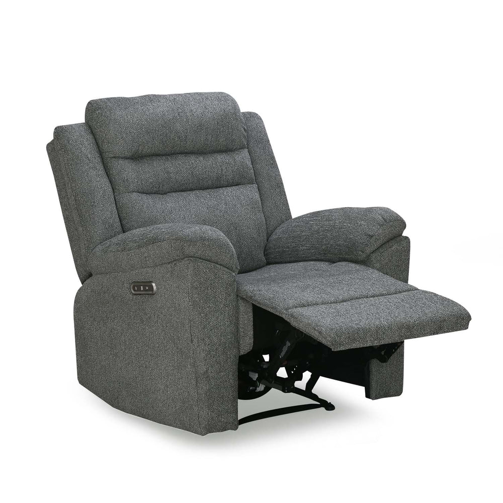 Divo 1 Seater Electric Sofa Recliner with USB Port- Slate Grey