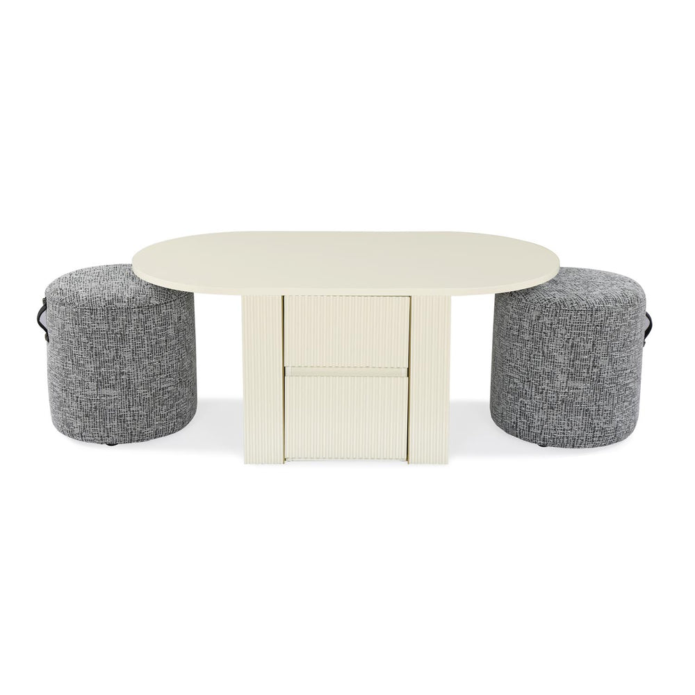 Nix Center Table (Ivory White)