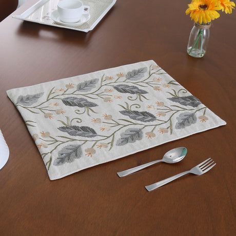 Nilkamal Decorative Leaf Design Cotton Trivet (Multicolor) - 02