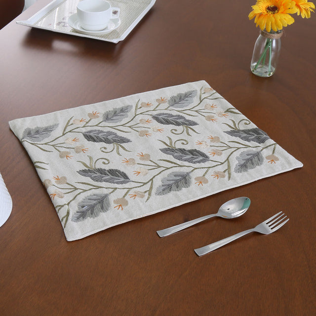 Nilkamal Decorative Leaf Design Cotton Trivet (Multicolor) - 02