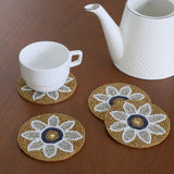 Nilkamal Floral Beaded Coasters Set of 4 (Multicolor) - 02