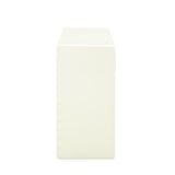 Ivory white sideboard cabinet with glass door side view 2