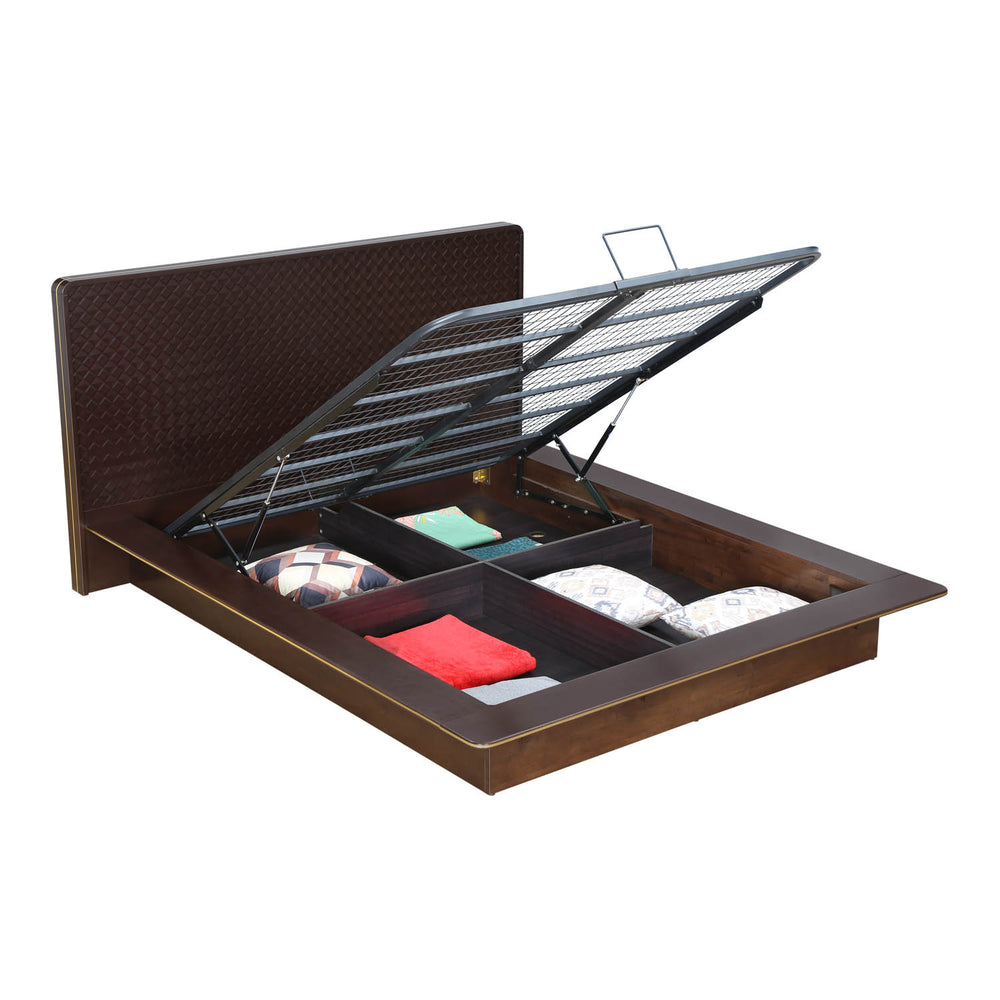 Triton King Bed with Hydraulic Storage (Cocoa Brown)