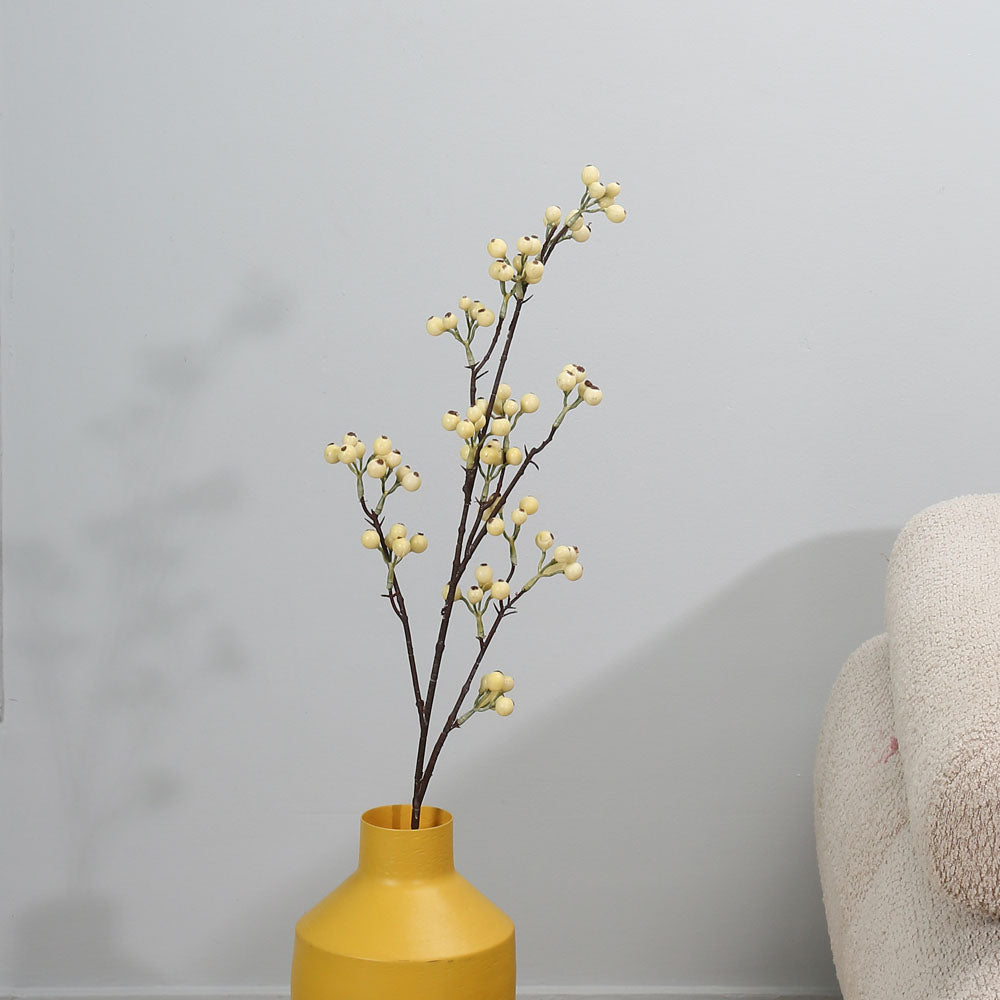 Artificial Berry Filler Stick- Yellow