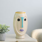 Decorative Girl Face Ceramic Candle Holder (Multicolor)