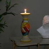 Decorative Hand Painted Ceramic Candle Holder (Small, Multicolor)