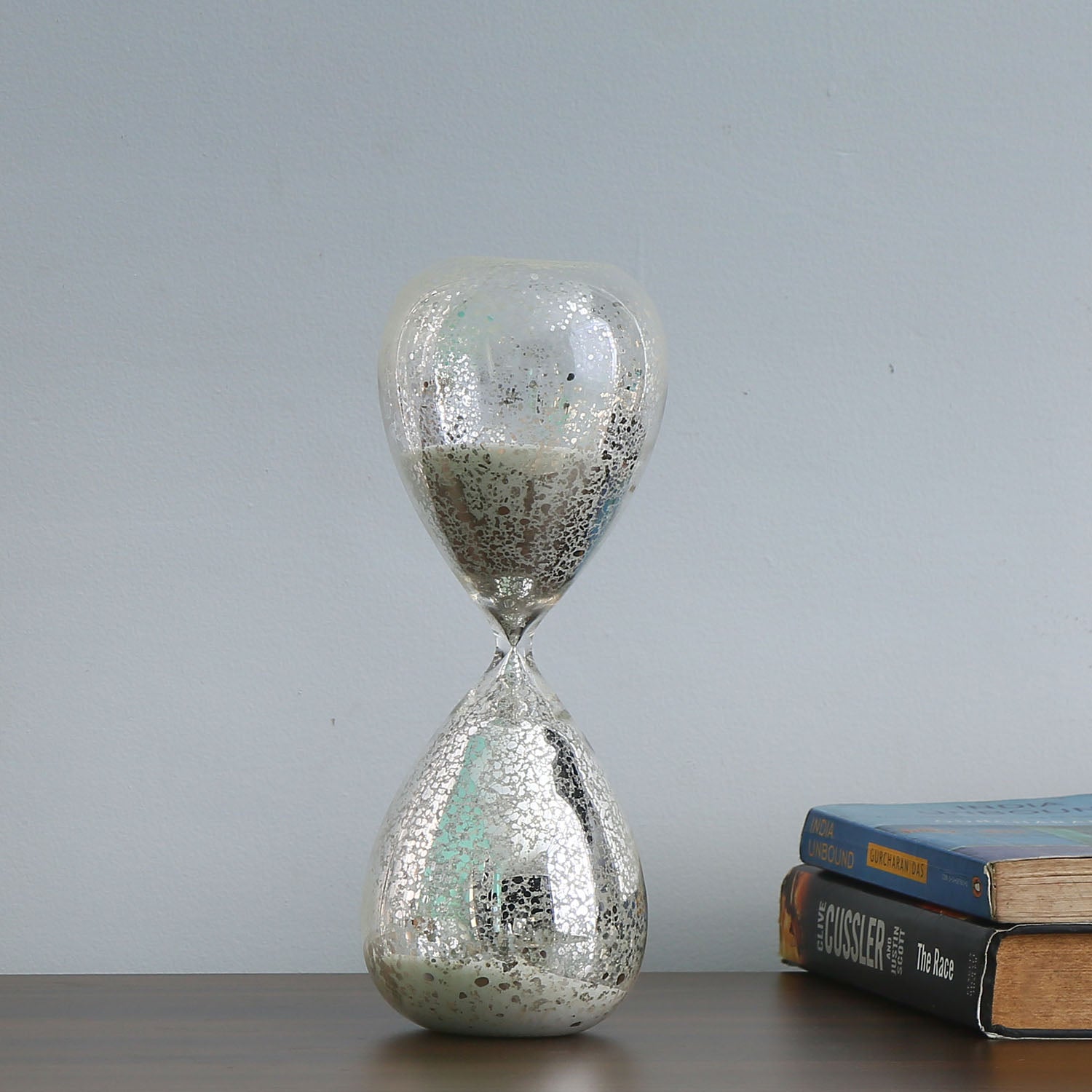 Decorative Sand Hour Glass Showpiece- White