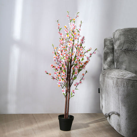 Nilkamal Artificial Peach Blossom Tree With Pot (Pink)
