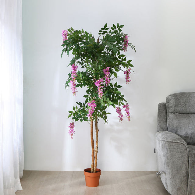 Nilkamal Artificial Wisteria Tree With Pot (Purple & Green)