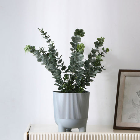 Nilkamal Fluting Design Decorative Polypropylene Planter (Grey)