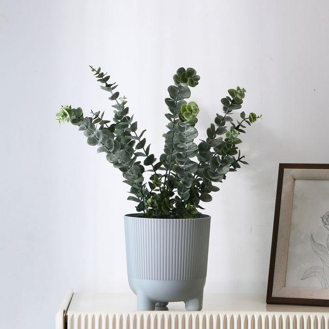 Nilkamal Fluting Design Decorative Polypropylene Planter (Grey)