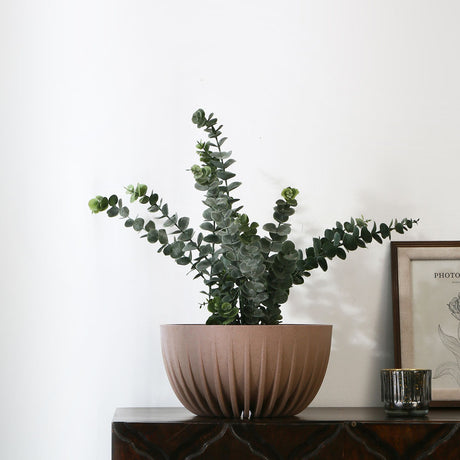 Nilkamal Semi Fluted Design Polypropylene Bowl Planter Latte